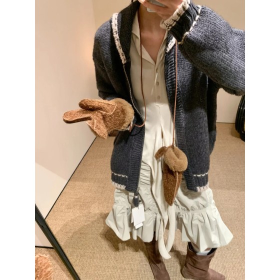 집업 니트형 미드 아우터