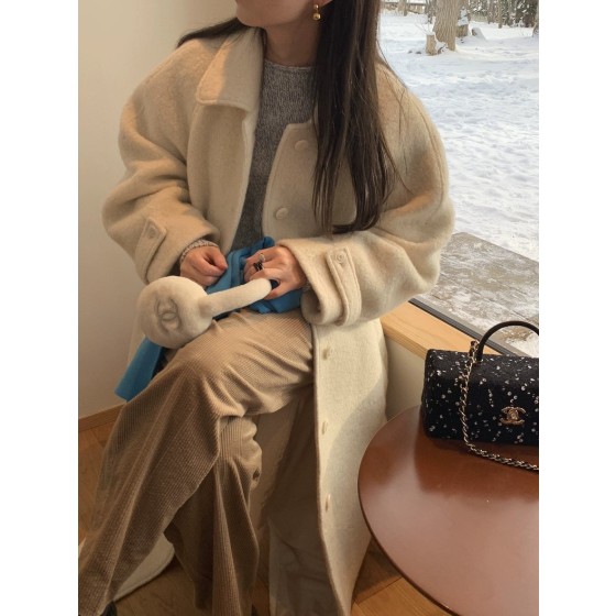 캐시미어 롱 코트 브라운